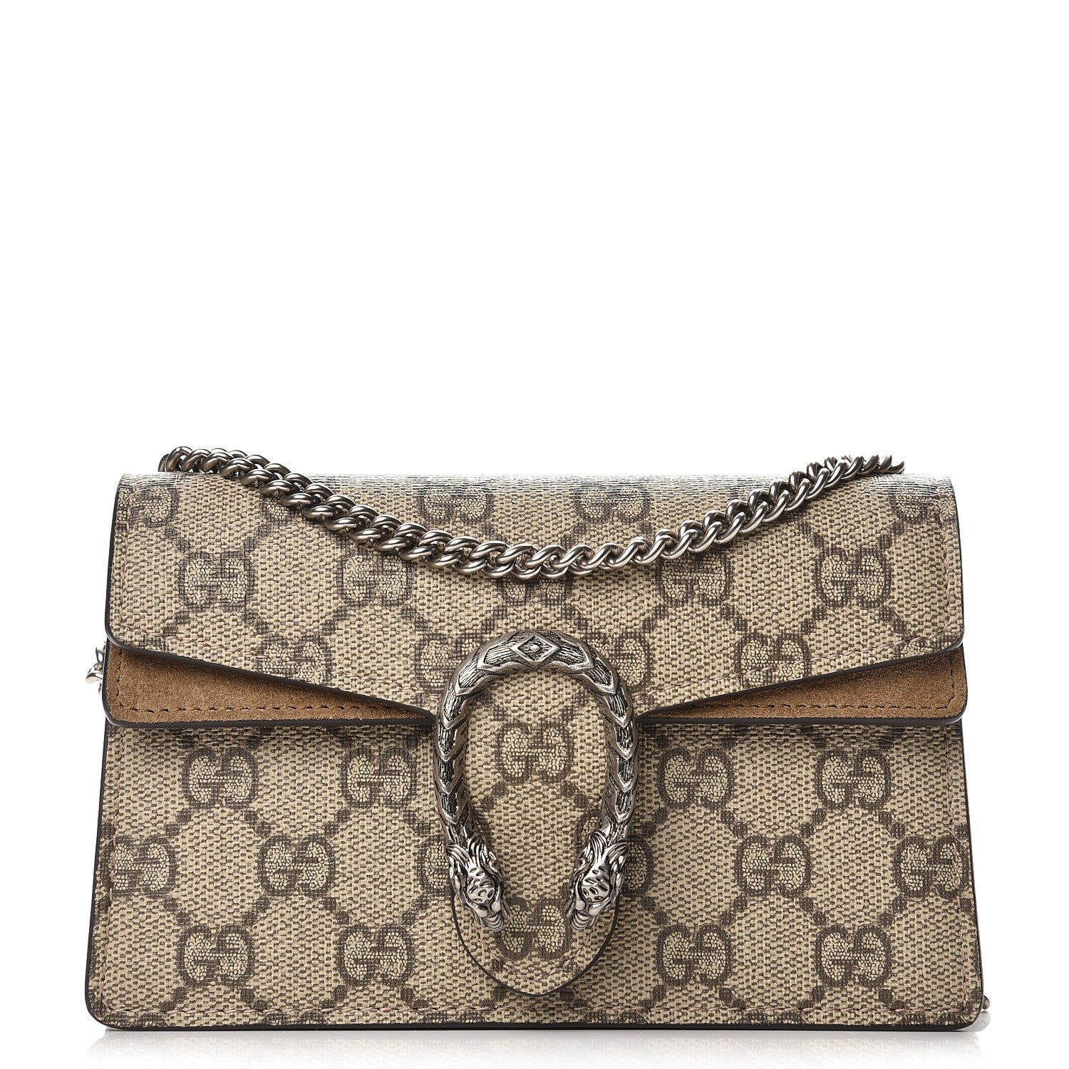 Gucci GG Supreme Monogram Super Mini Dionysus Shoulder Bag Taupe 1 of 7