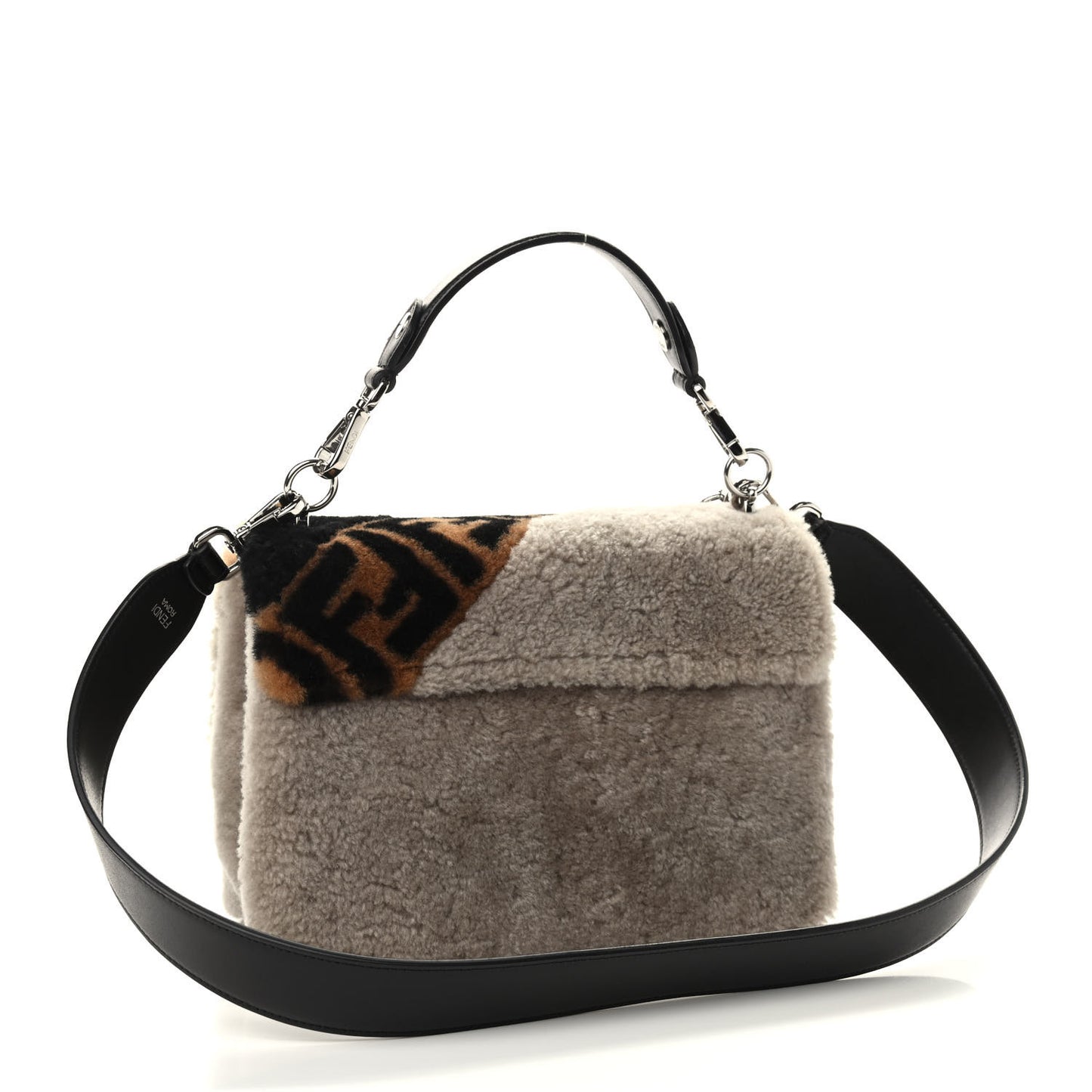 Shearling Calfskin Macro FF 1974 Diagonal Mania Kan I Shoulder Bag Multicolor