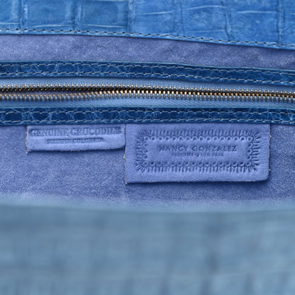 Nancy Gonzalez Crocodile Clutch Blue 6 of 6
