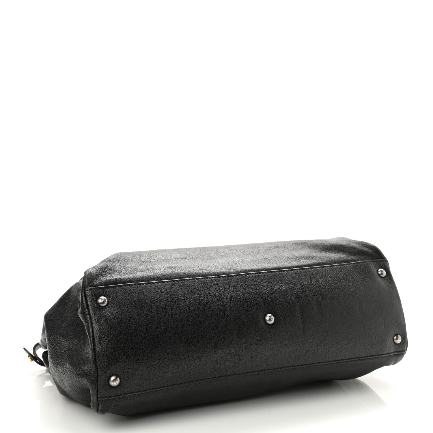 Fendi Goatskin Zucca Large Peekaboo Iconic Satchel Black Tobacco 4 of 14