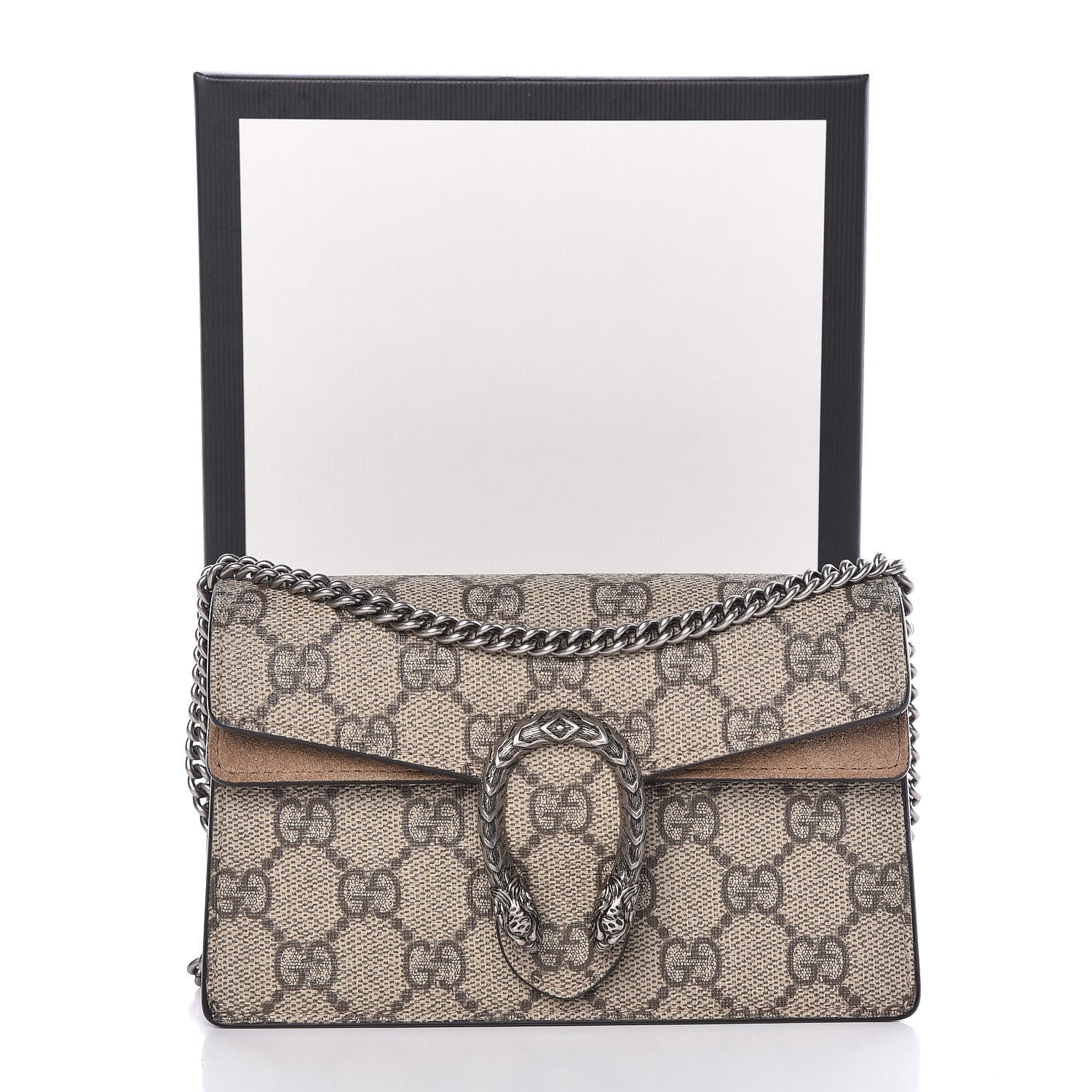 Gucci GG Supreme Monogram Super Mini Dionysus Shoulder Bag Taupe 11 of 11