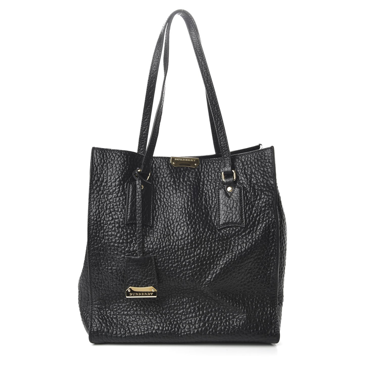 Signature Grain Medium Woodbury Tote Black