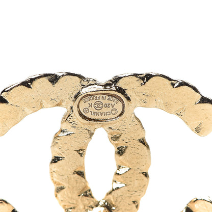 Chanel Resin Pearl Crystal CC Earrings Gold Black 4 of 5