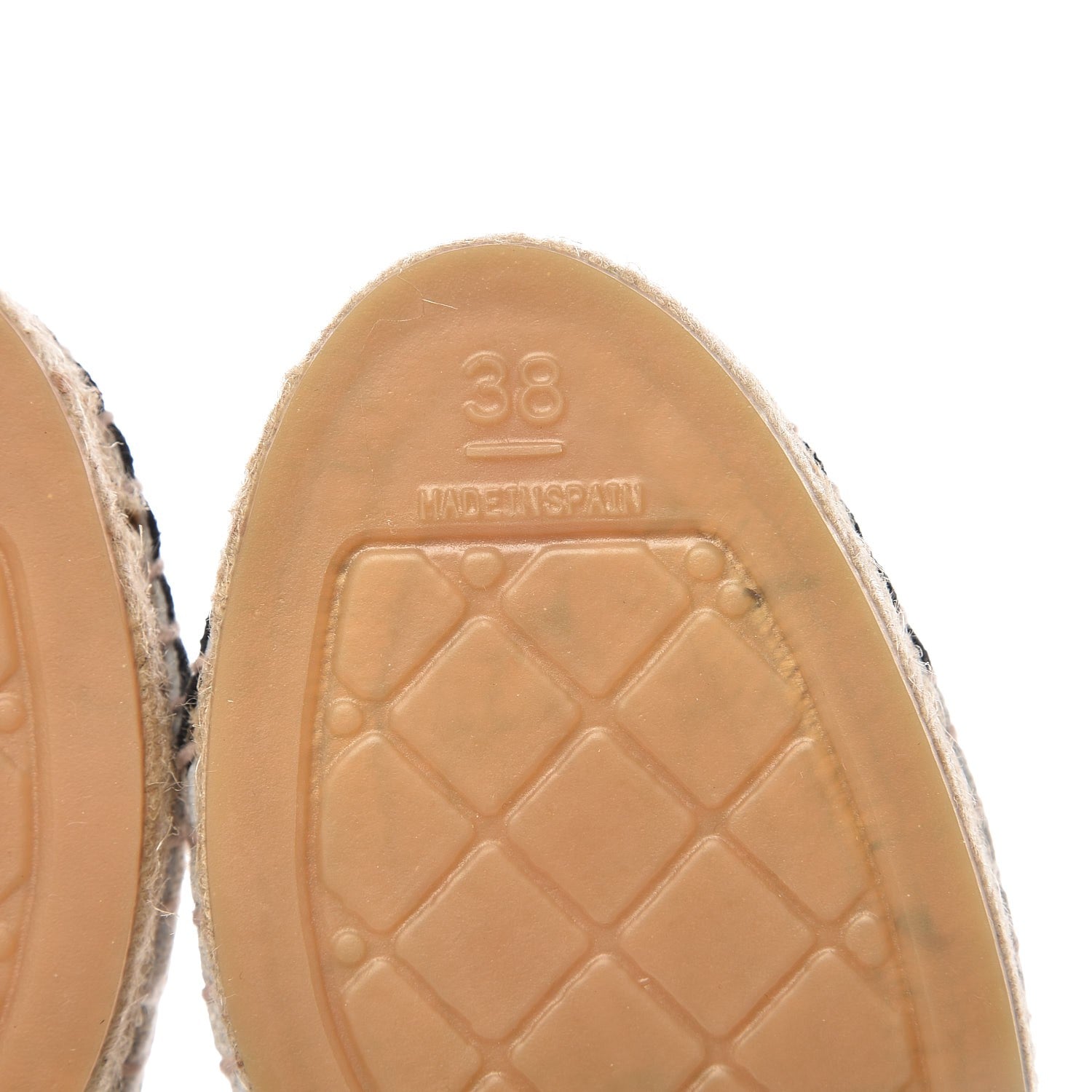 Chanel Linen CC Espadrilles 38 Beige Black 10 of 12