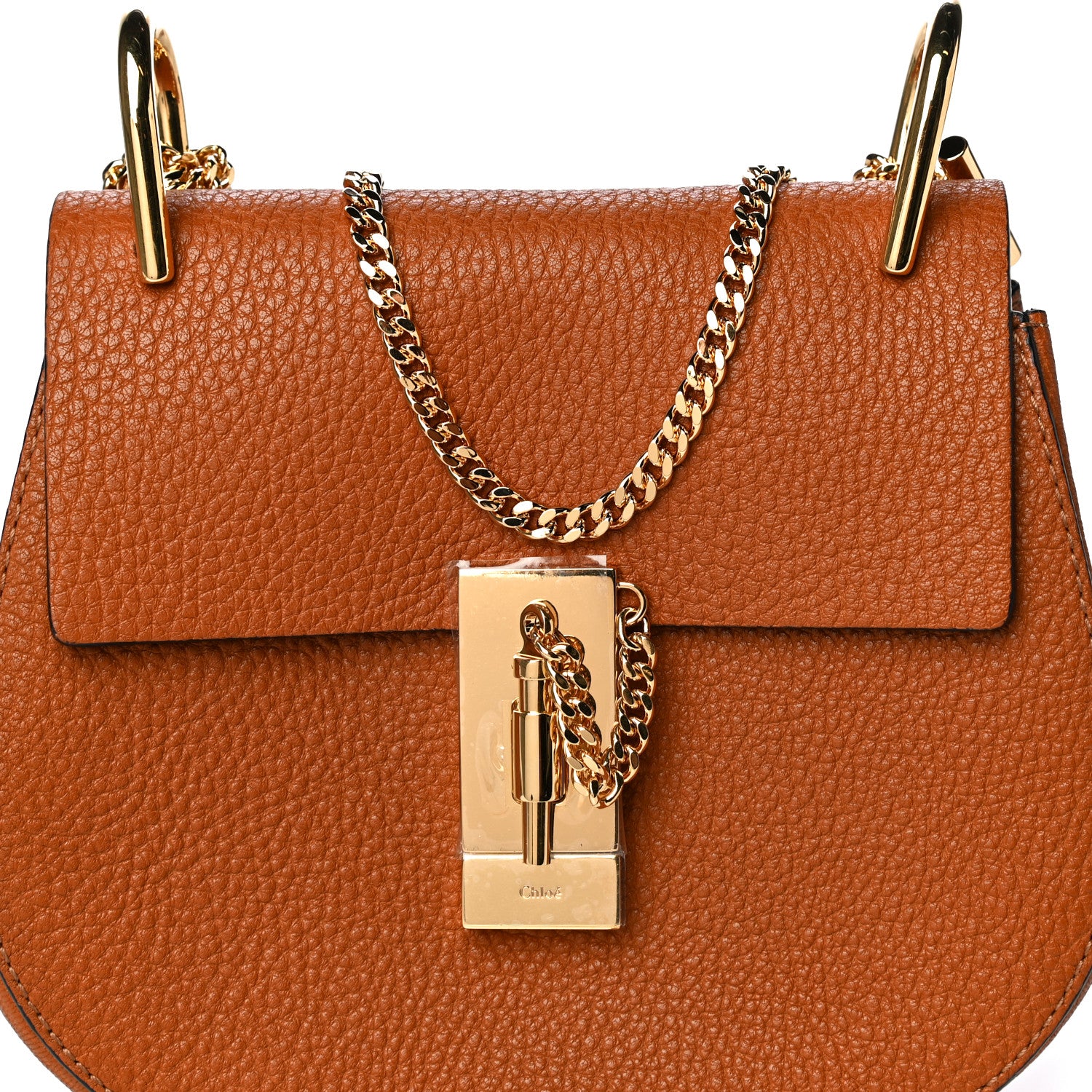 Chloe Grained Lambskin Drew Shoulder Bag Caramel 8 of 10