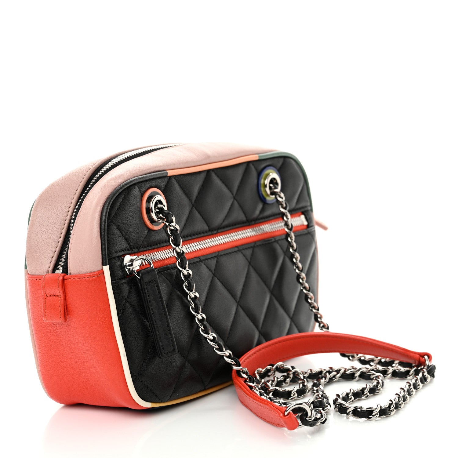 Chanel Calfskin Quilted Cuba Camera Bag Black Multicolor 3 of 10