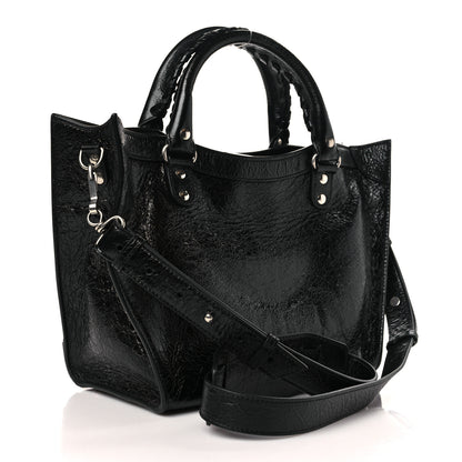 Balenciaga Agneau Arena Neo Classic Silver Hardware Medium Upside Down Tote Black 3 of 8