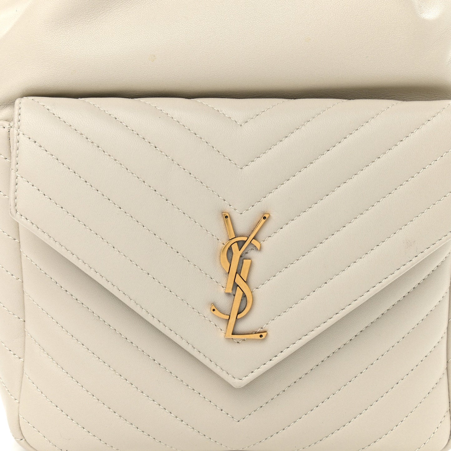 Lambskin Matelasse Monogram Joe Backpack Cream