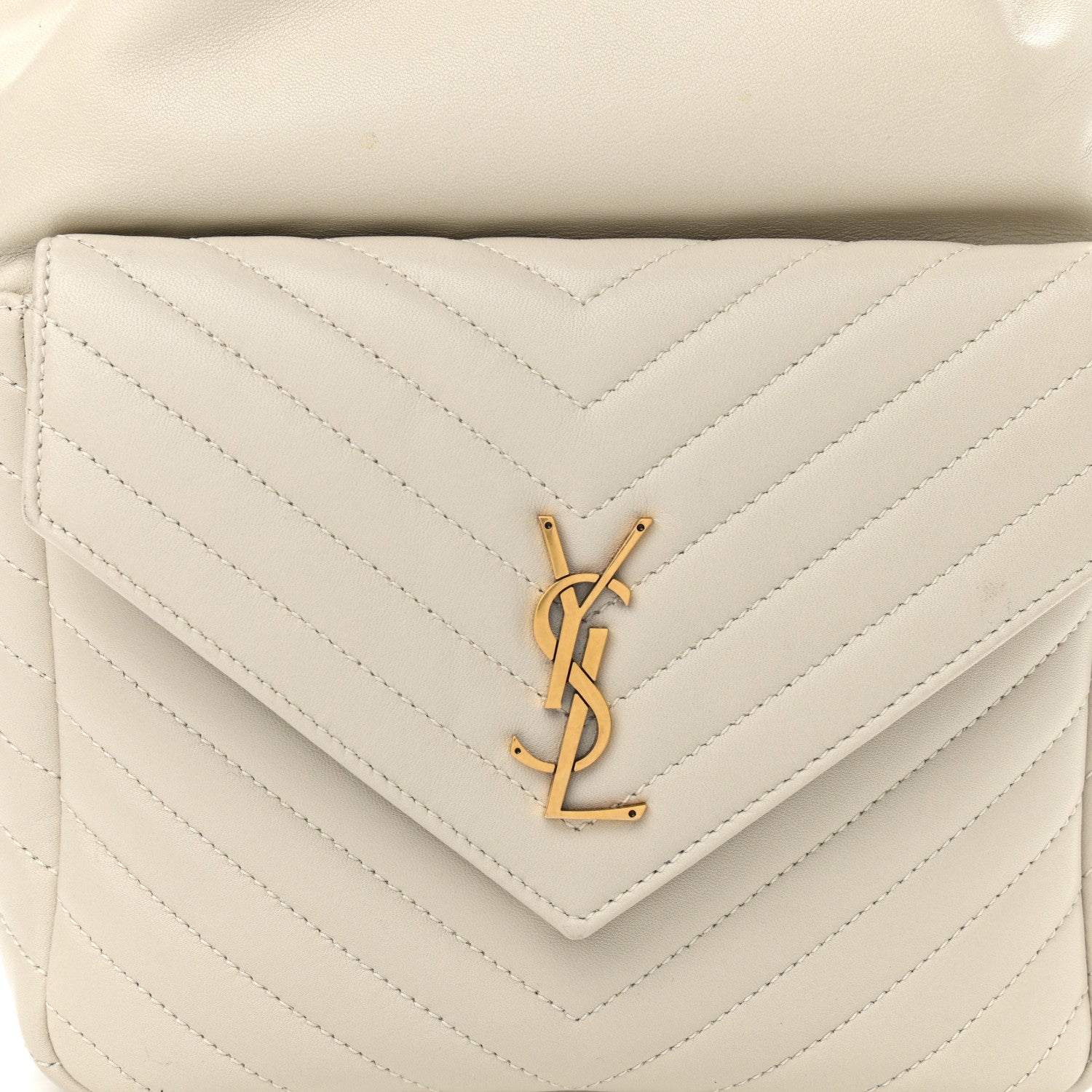 Saint Laurent Lambskin Matelasse Monogram Joe Backpack Cream 8 of 10