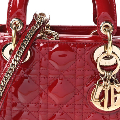 Christian Dior Patent Cannage Mini Lady Dior Red 8 of 10