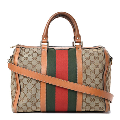 Gucci Monogram Vintage Web Medium Boston Tobacco 1 of 26