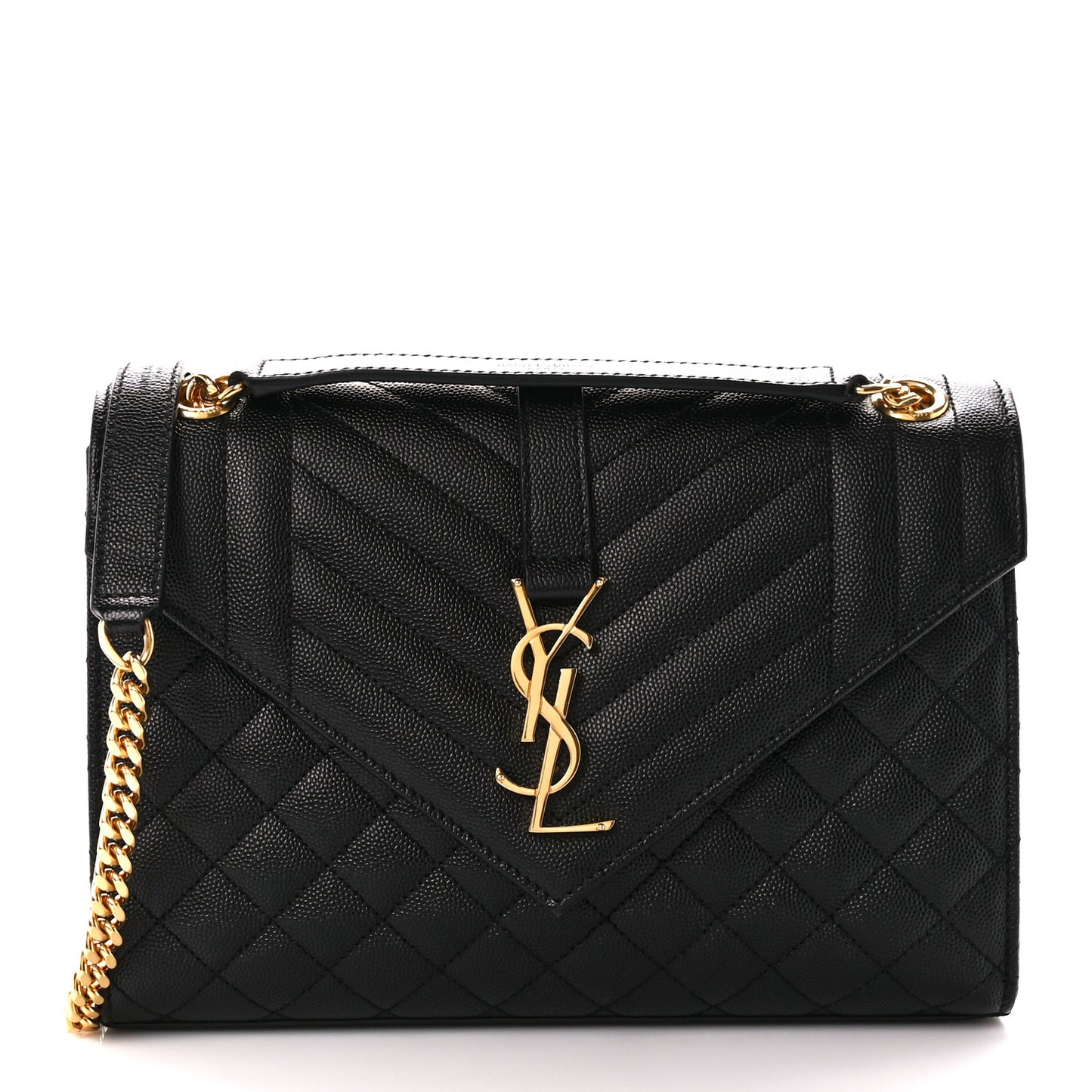 Grain De Poudre Textured Mixed Matelasse Triquilt Medium Monogram Satchel Black