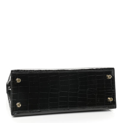 Hermes Shiny Alligator Kelly Sellier 25 Black 3 of 9