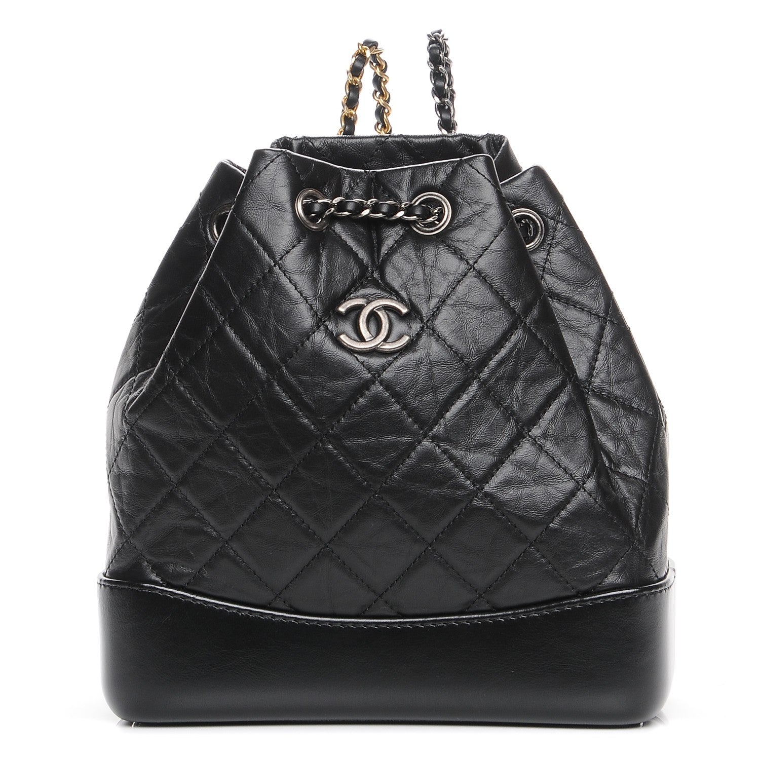 Chanel Aged Calfskin Quilted Gabrielle Backpack Black 1 of 9