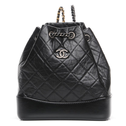 Chanel Aged Calfskin Quilted Gabrielle Backpack Black 1 of 9