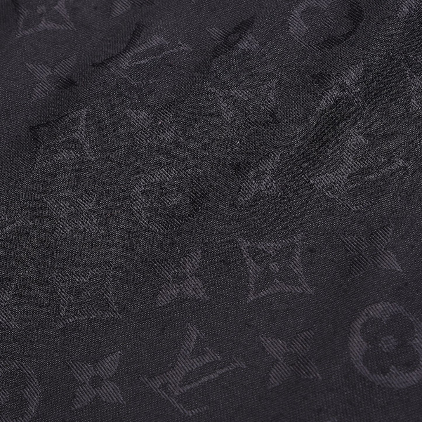 Silk Wool Monogram Shawl Black