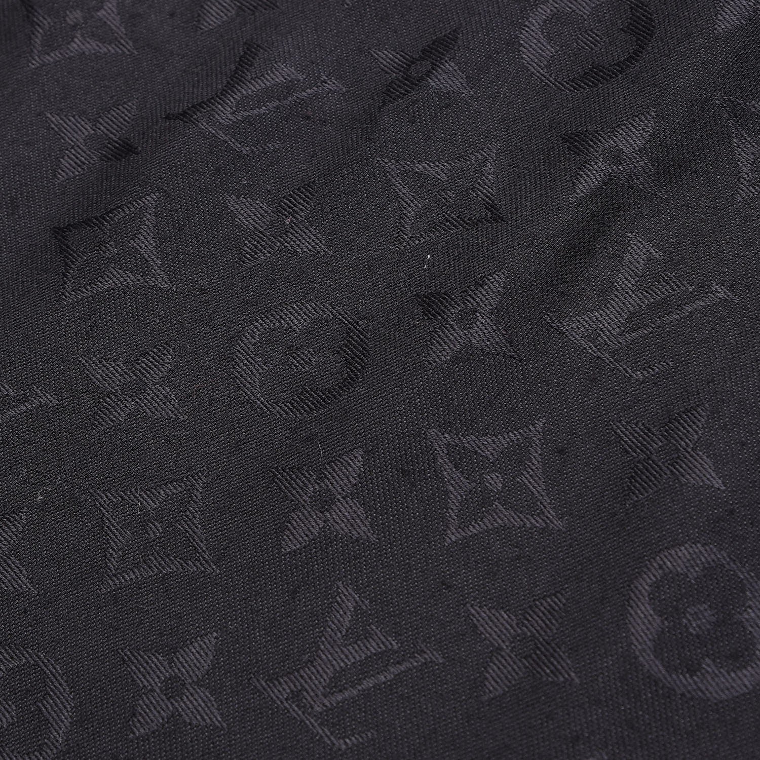 Louis Vuitton Silk Wool Monogram Shawl Black 6 of 10