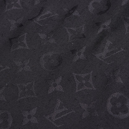 Louis Vuitton Silk Wool Monogram Shawl Black 6 of 10