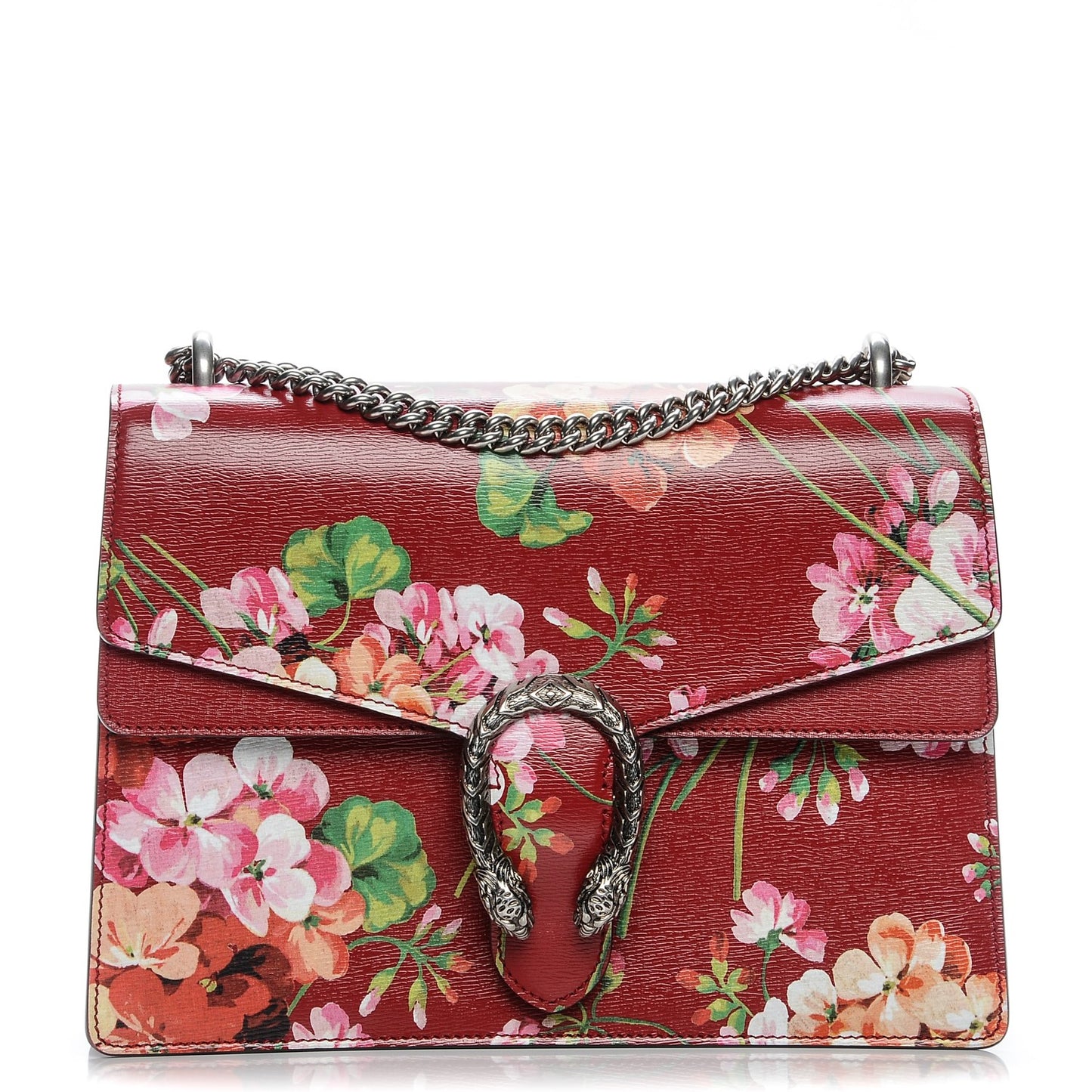 Calfskin Blooms Print Medium Dionysus Shoulder Bag Romantic Cherry Multicolor