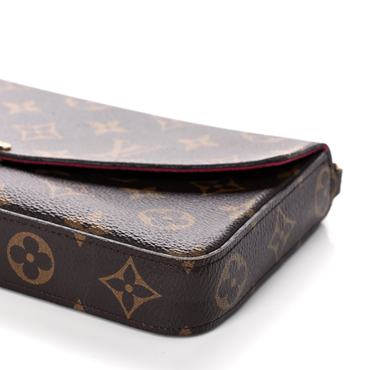 Monogram Pochette Felicie Chain Wallet Fuchsia