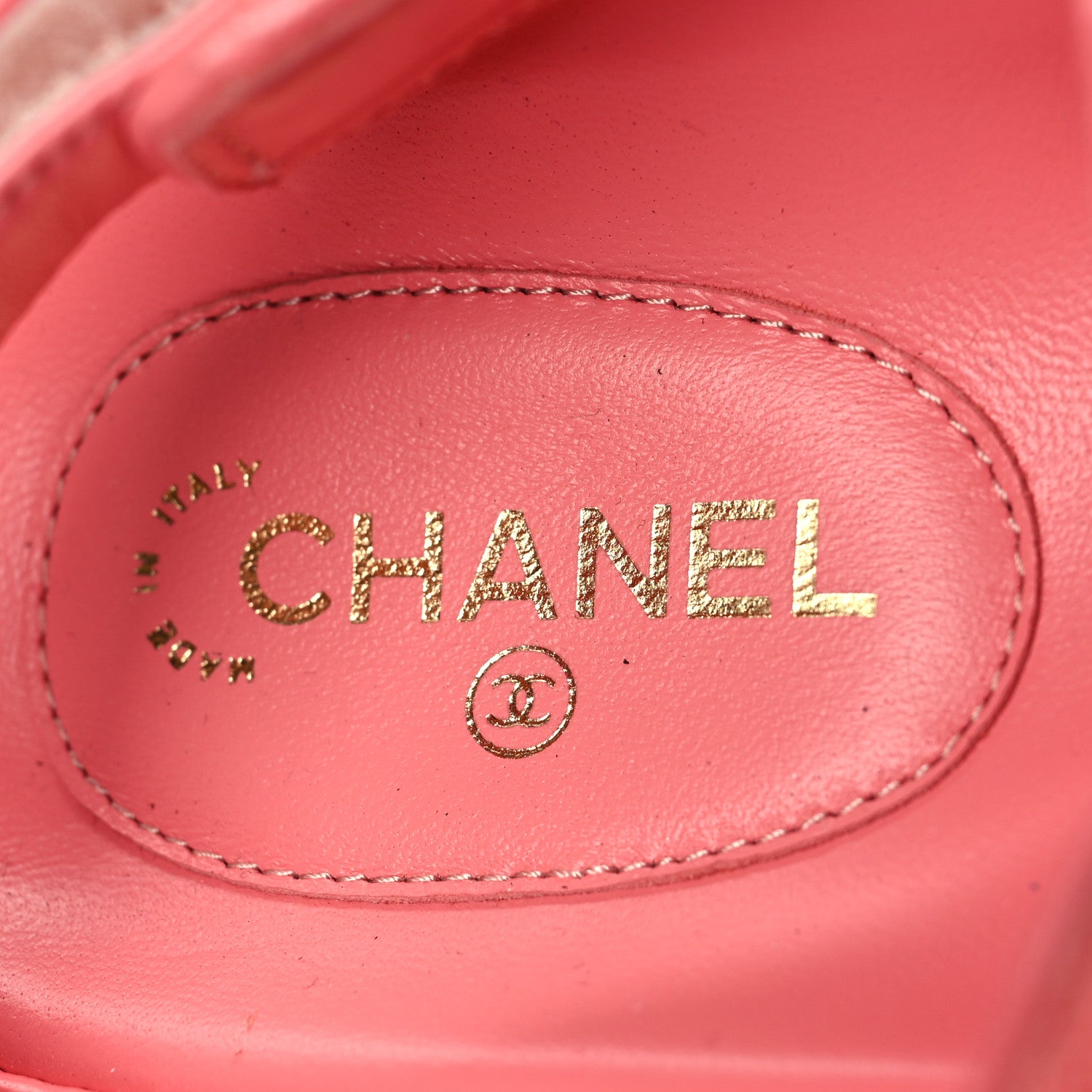 Chanel Knit Fabric Velcro Dad Sandals 38 Coral 7 of 8