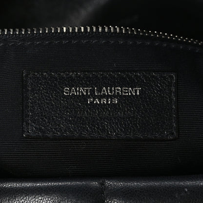 Saint Laurent Lambskin Quilted Medium Loulou Puffer Monogram Chain Satchel Black 6 of 9