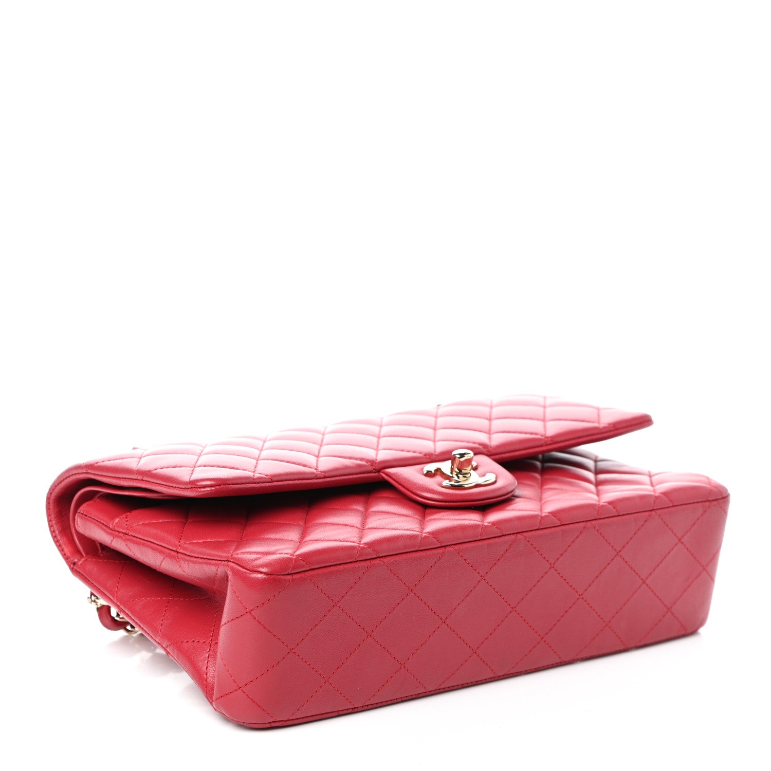 Chanel Lambskin Quilted Medium Double Flap Dark Pink 4 of 10