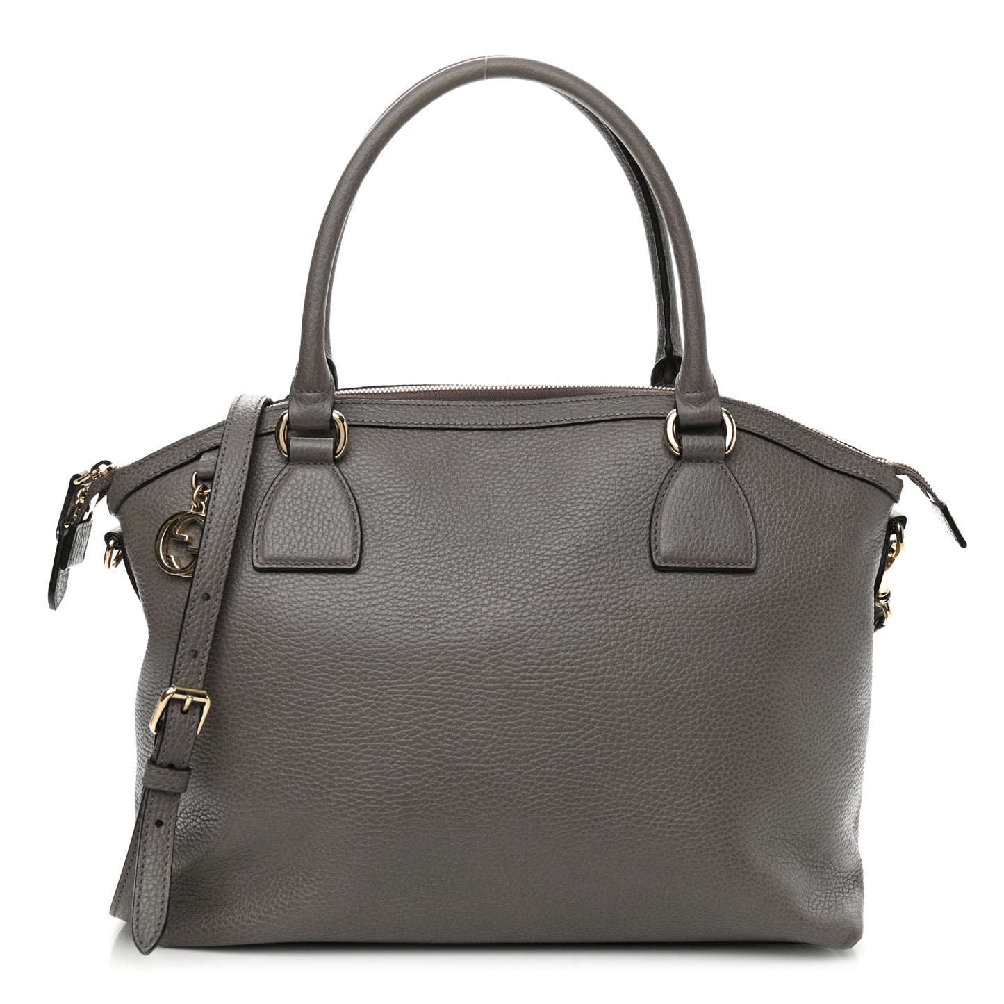 Dollar Calfskin GG Charm Dome Satchel Tote Loess