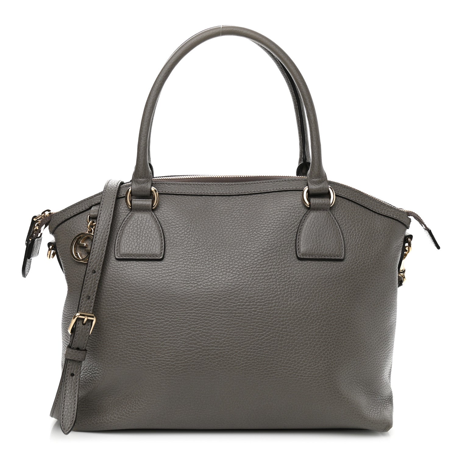 Gucci Dollar Calfskin GG Charm Dome Satchel Tote Loess 1 of 10