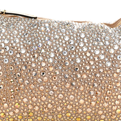 Jimmy Choo Satin Crystal Embellished Callie Tasseled Clutch Gold 8 of 10