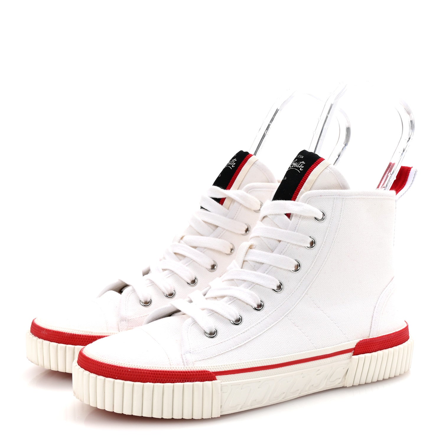 Christian Louboutin Olona Canvas Womens Pedro Flat Sneakers 38 White 4 of 8