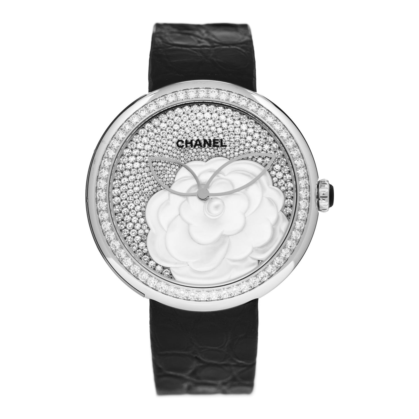 18K White Gold Alligator Diamond Mother of Pearl 37.5mm Mademoiselle Prive Automatic Watch