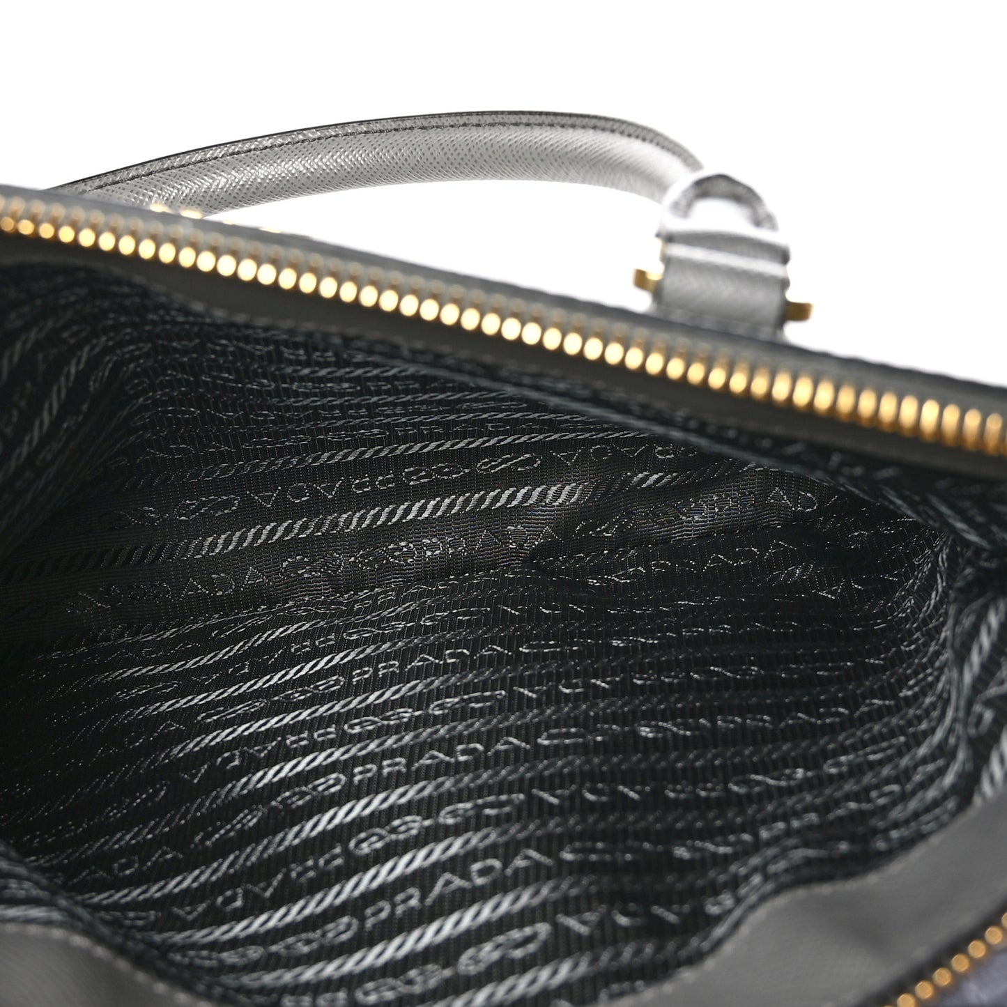 Saffiano Ombre Small Galleria Double Zip Tote Gradient Slate Grey