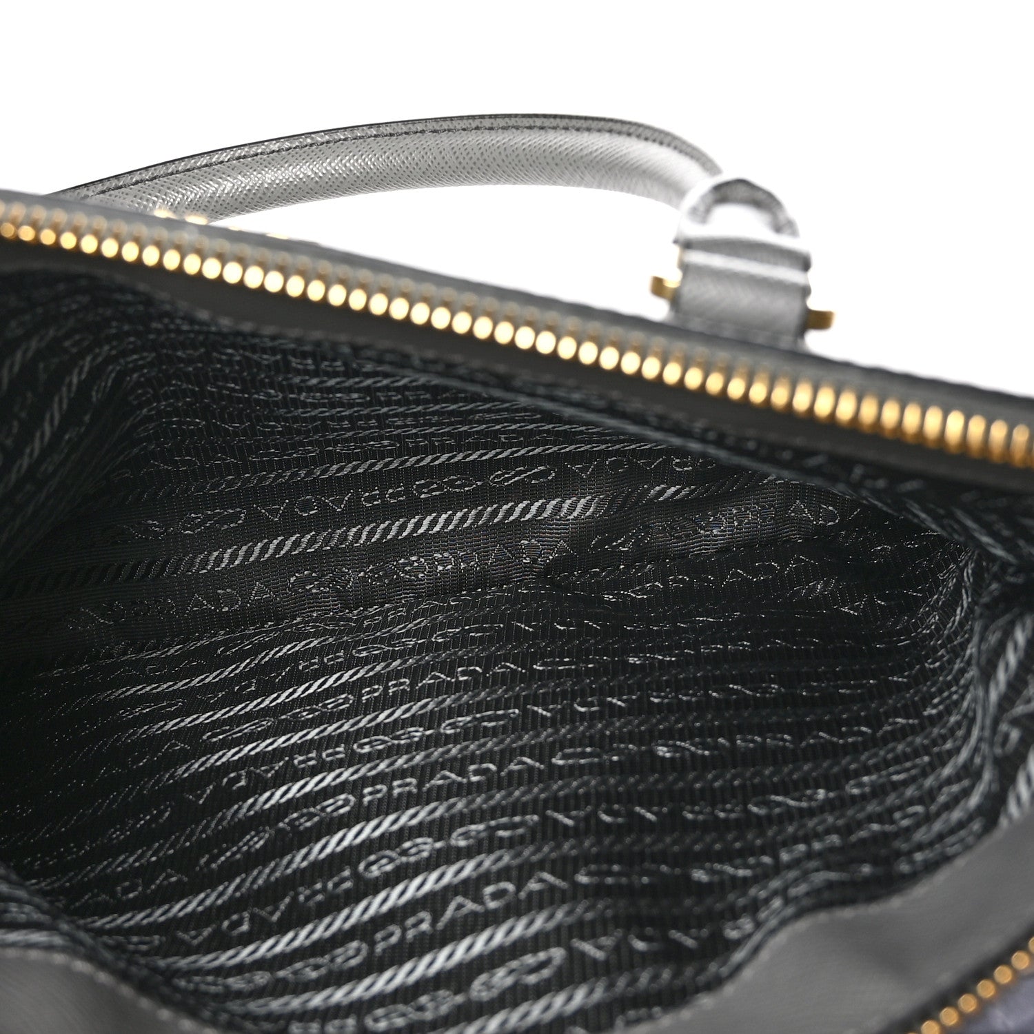 Prada Saffiano Ombre Small Galleria Double Zip Tote Gradient Slate Grey 7 of 11