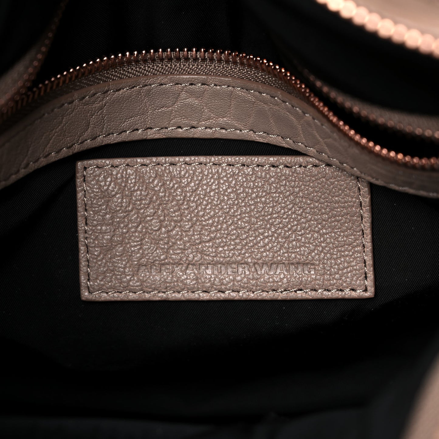 Pebbled Lambskin Rocco Latte Rose Gold Hardware