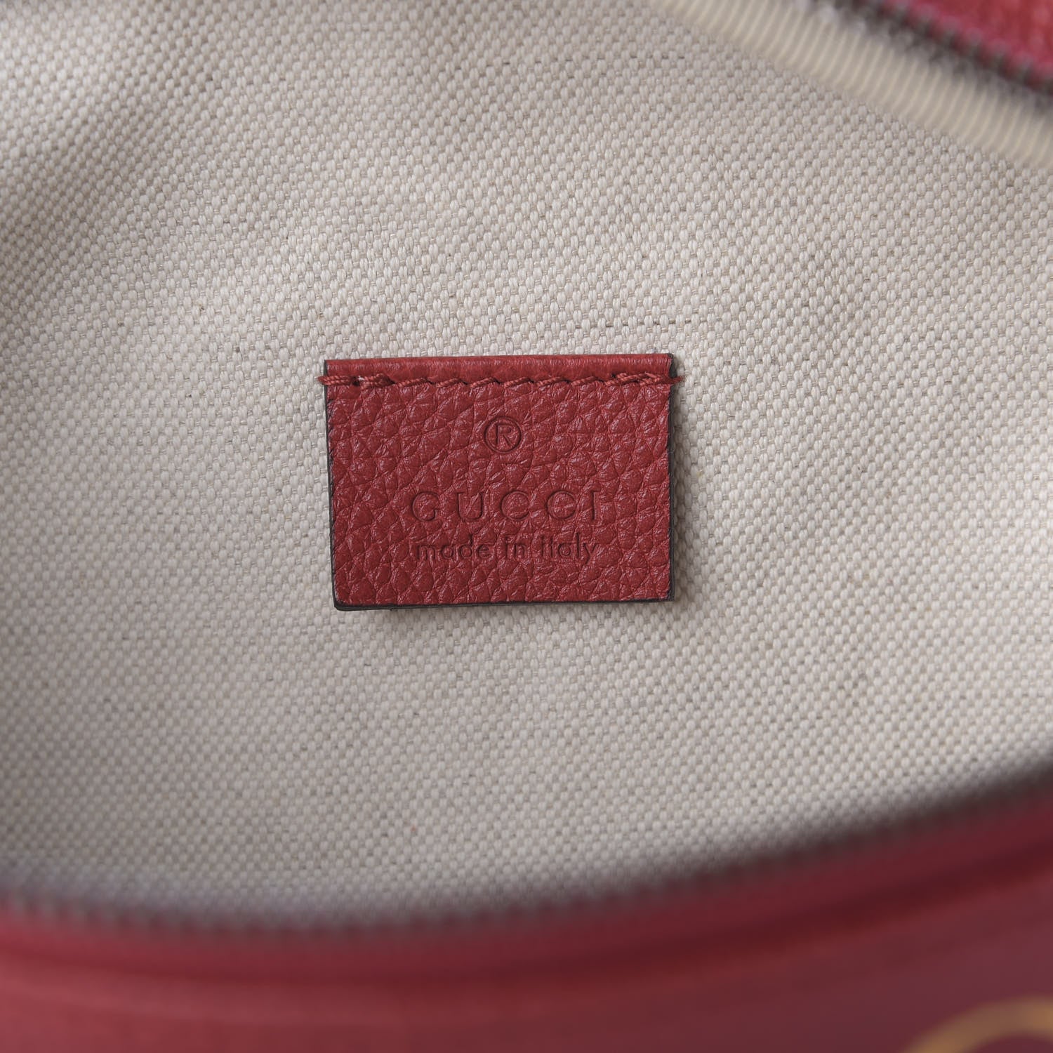 Gucci Grained Calfskin Logo Belt Bag Hibiscus Red 8 of 9