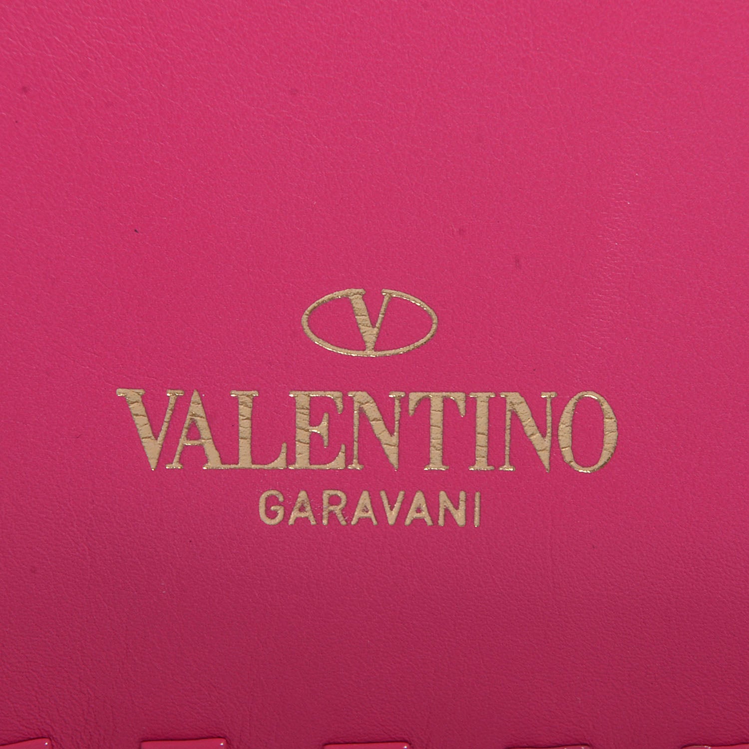 Valentino Garavani Vitello Monochrome Large Rockstud Zip Wristlet Pouch Pop Fuxia 9 of 9