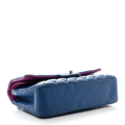 Chanel Lambskin Quilted Medium Double Flap Blue Pink 4 of 11