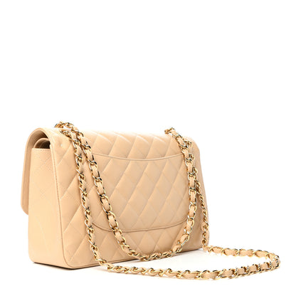 Chanel Caviar Quilted Jumbo Double Flap Beige Clair 3 of 10