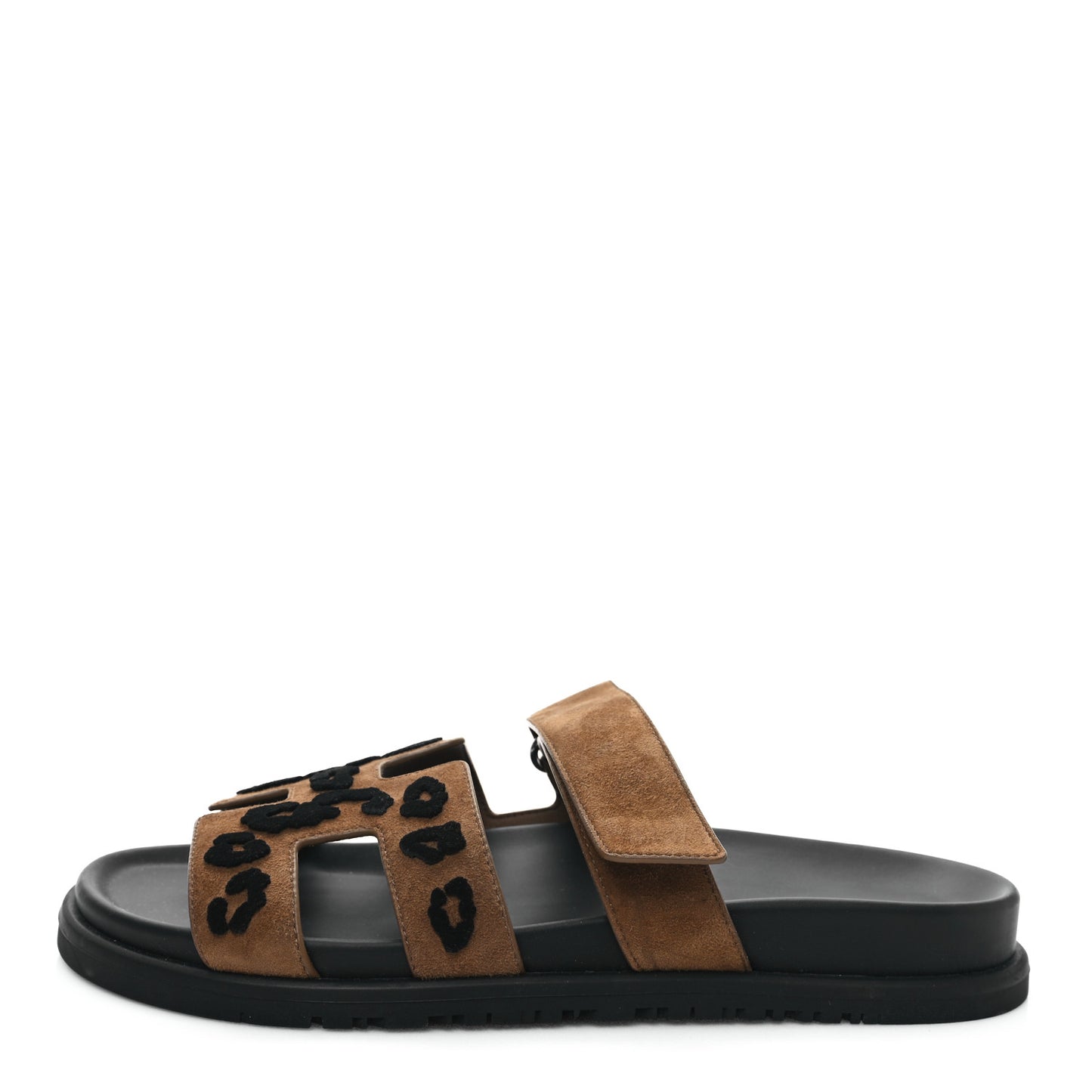 Suede Goatskin Womens Chypre Sandals 40 Brun Fume Black