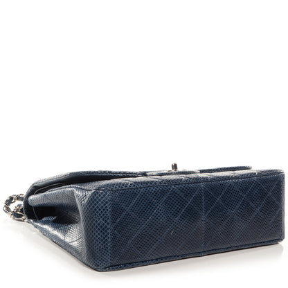 Chanel Lizard Jumbo Double Flap Blue 5 of 9