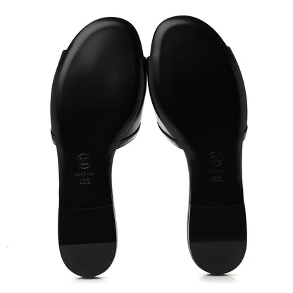 Chanel Lambskin Patent Calfskin CC Cutout Mules 40.5 Black 6 of 11