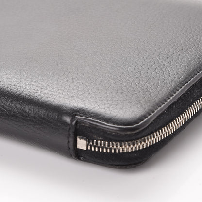Celine Drummed Calfskin Zip Around Organizer Wallet Black Citron 13 of 15