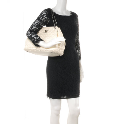 Chanel Lambskin Cells Accordion Tote Dark White 2 of 7