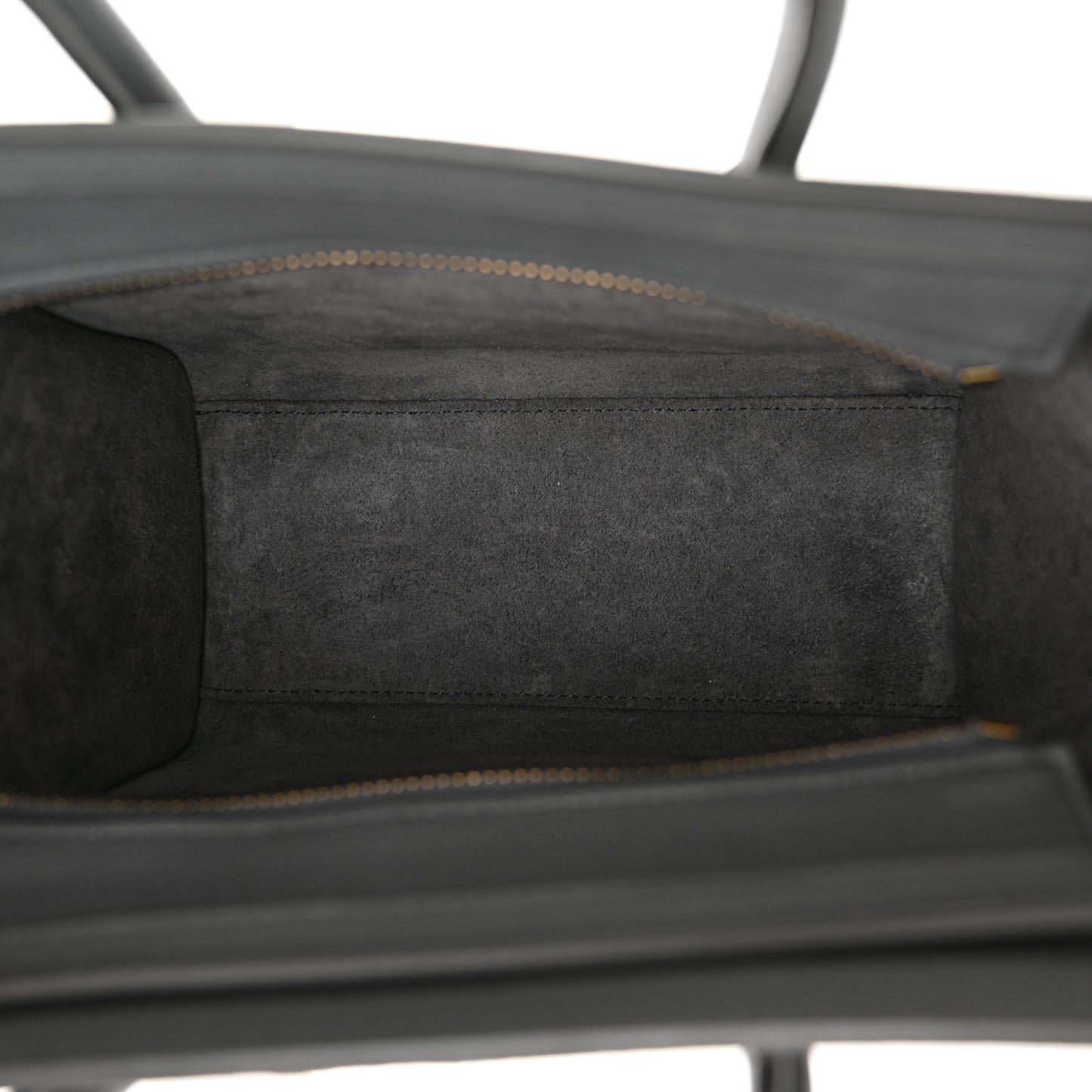Drummed Calfskin Nano Luggage Kohl