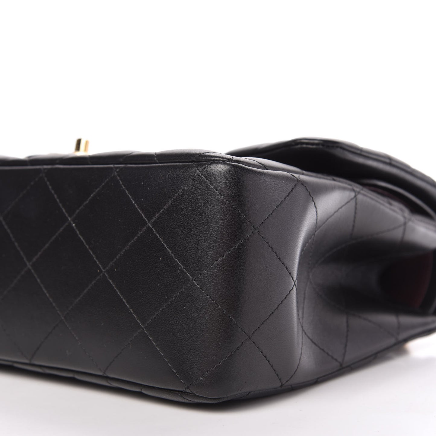 Lambskin Quilted Jumbo Double Flap Black