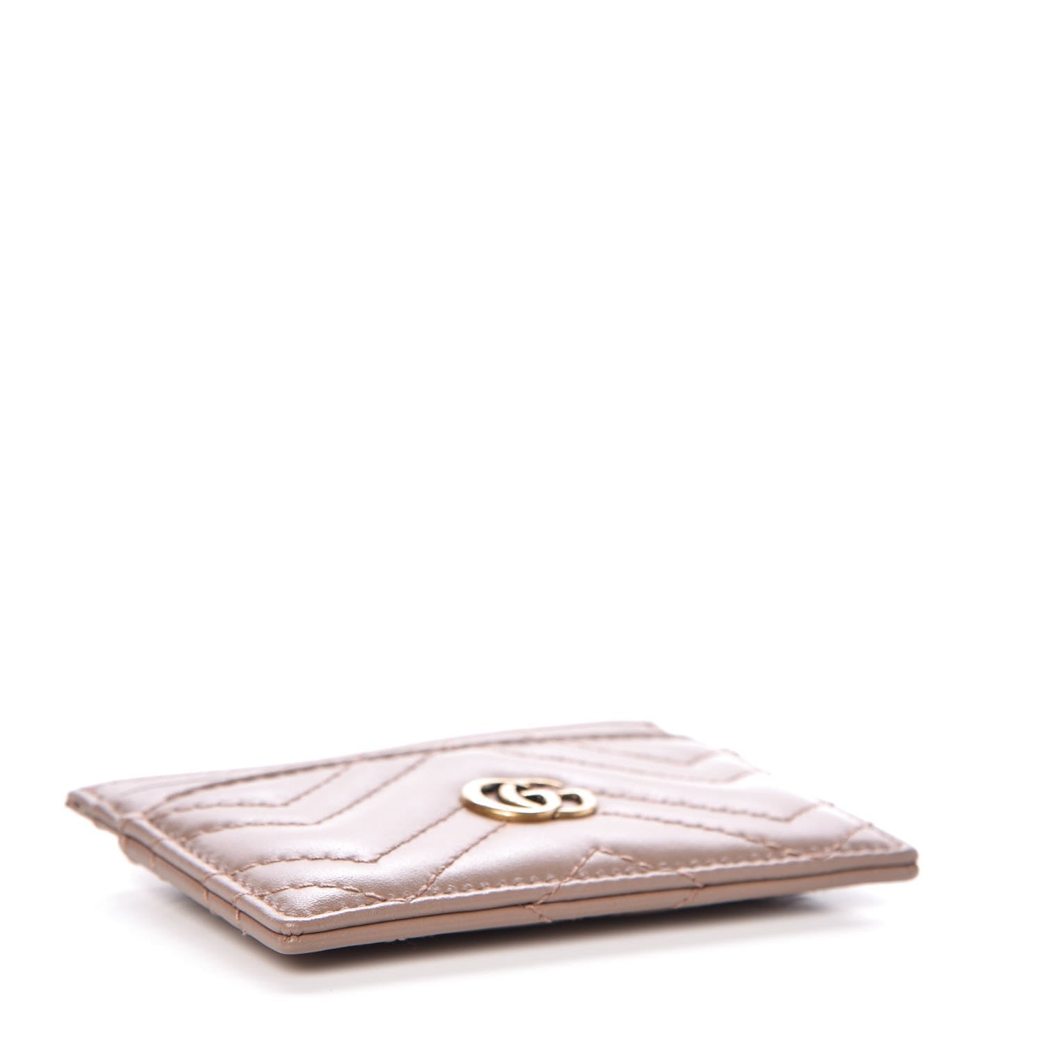 Gucci Calfskin Matelasse GG Marmont Card Holder Porcelain Rose 4 of 7