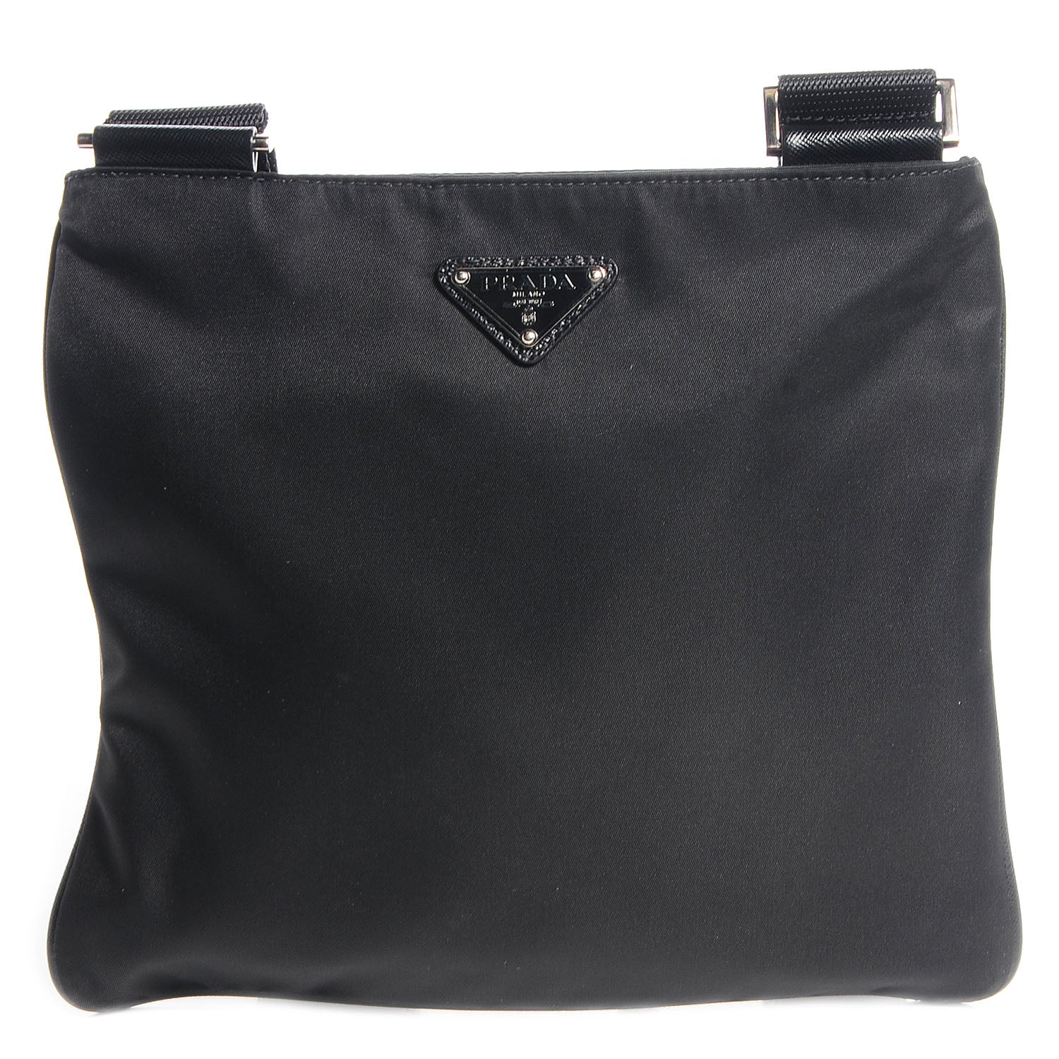 Prada Nylon Small Flat Messenger Bag Black 1 of 13