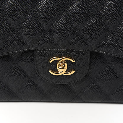 Chanel Caviar Quilted Jumbo Double Flap Black 9 of 10
