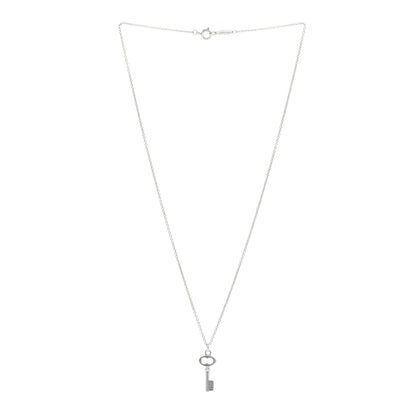 Tiffany Sterling Silver Mini Oval Key Pendant Necklace 3 of 5